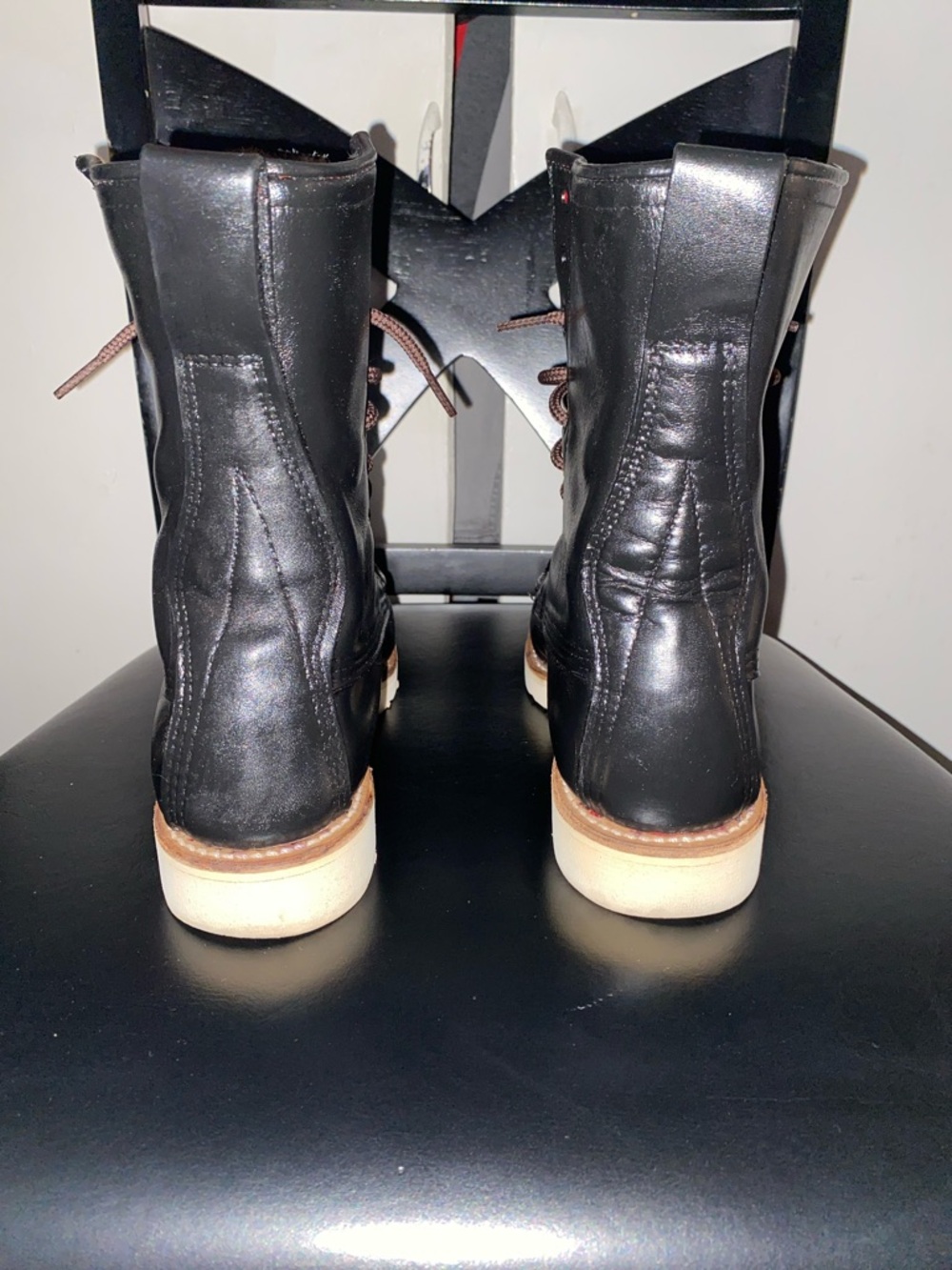 Vintage high tops Redwings Irish Setter Sport Men's Black Leather Boots - Picture 5 of 8